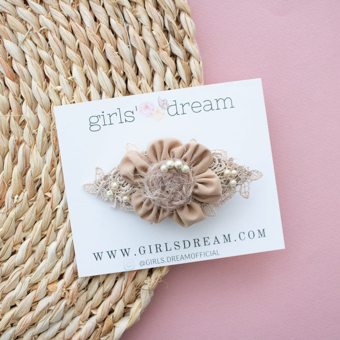 Tan Flower Clip